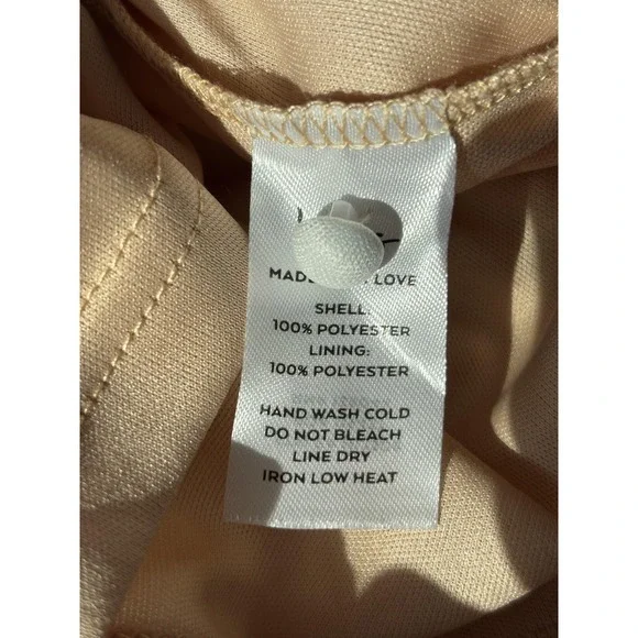 Lulus Dress Womens Medium White‎ Lace Nude Lined Halter Midi Cocktail Bridal - Picture 8 of 10